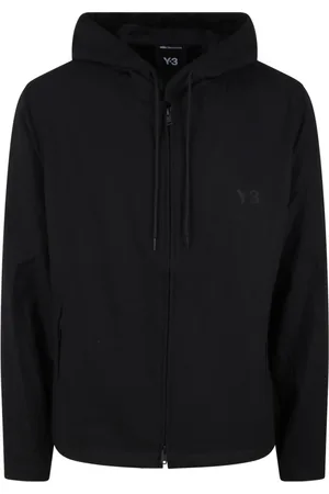 Y-3 Sweathshirts & Hoodies, Herre, Sort, M, Uld, Flannel Hættetrøje med Lynlås