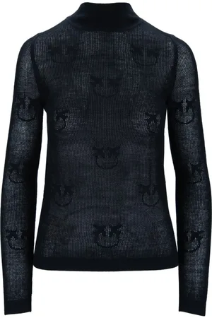 Pinko Strik, Dame, Sort, XS, Cashmere, Cashmere Wool Turtleneck Sweater