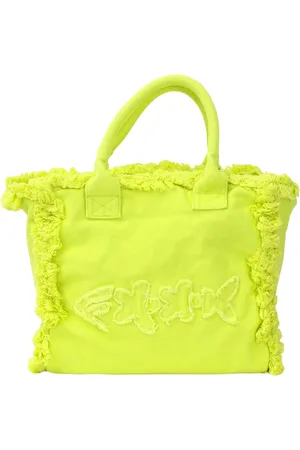 F**K Taske, Dame, Gul, ONE SIZE, Bomuld, Boho-chic strandtaske til kvinder