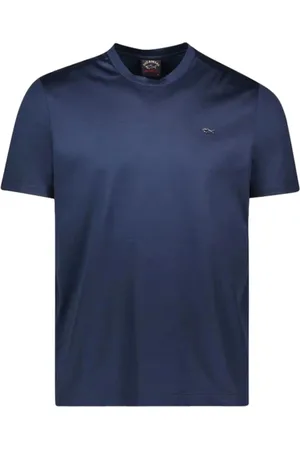 Paul & Shark Top, Herre, Blå, L, Bomuld, Bomulds T-shirt med korte ærmer og almindelig pasform