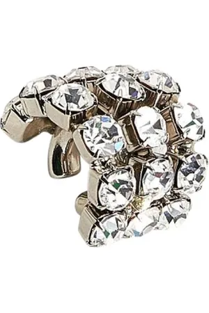 Patrizia Pepe Tilbehør, Dame, Hvid, ONE SIZE, Diamantslebet øremanchet