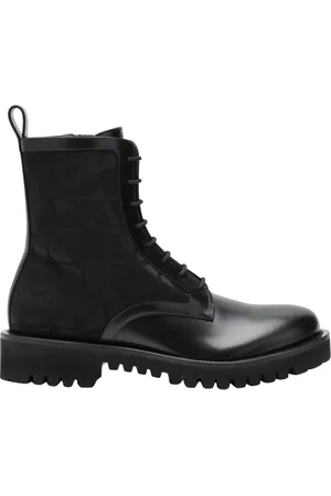 VALENTINO GARAVANI Sko, Herre, Sort, 43 EU, Læder, Iconographic Low Canvas Støvle