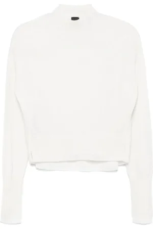 Pinko Strik, Dame, Hvid, M, Uld, Hvid Uld-Cashmere Rullekrave Sweater