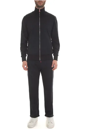 Kiton Sport, Herre, Blå, XL, Bomuld, Sports Tracksuit med lynlås og bløde bukser