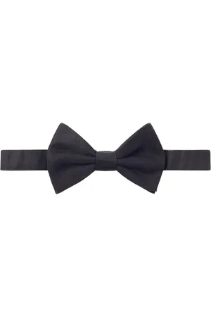 Kiton Tilbehør, Herre, Grå, ONE SIZE, Satin, Sort Silke Satin Butterfly