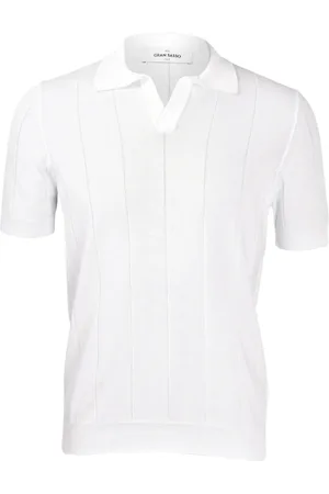 Gran Sasso Top, Herre, Hvid, XL, Flad Kyst Skipper Polo Skjorte
