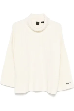 Pinko Strik, Dame, Hvid, XS, Uld, Hvid Uld Cashmere Casual Sweater