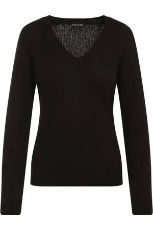 Tom Ford Strik, Dame, Brun, XS, Cashmere, Seamless V-hals Top