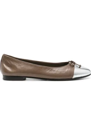 Tory Burch Sko, Dame, Brun, 37 EU, Læder, Cap-Toe Bicolor Ballerina Sko