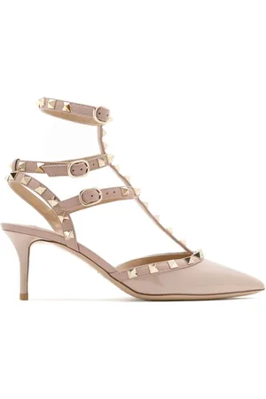 VALENTINO GARAVANI Sko, Dame, Lyserød, 36 EU, Læder, Rockstud Patent Leather Slingback Pumps