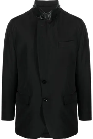 Tom Ford Jakke, Herre, Sort, 2XL, Læder, Polyesterjakke med læderdetaljer
