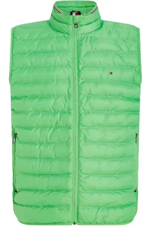 Tommy Hilfiger Jakke, Herre, Grøn, 2XL, Polyester, Ærmeløs Polyester Puffer Jakke