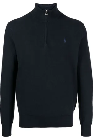 Ralph Lauren Strik, Herre, Blå, 2XL, Bomuld, Blå Casual Bomulds Sweater Pullover