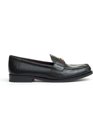 Tory Burch Sko, Dame, Sort, 39 1/2 EU, Læder, Logo Loafer Sko