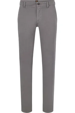 HUGO BOSS Bukser, Herre, Grå, W35 L32, Bomuld, Schino Slim D Chinos