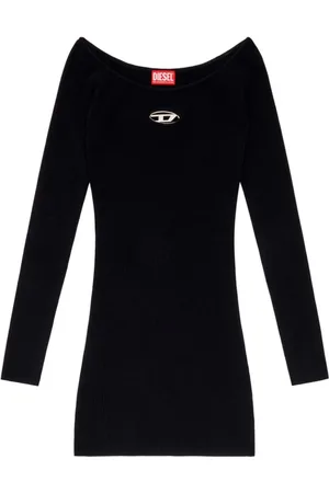Diesel Kjole, Dame, Sort, M, Polyester, Elegant Kvindedragt