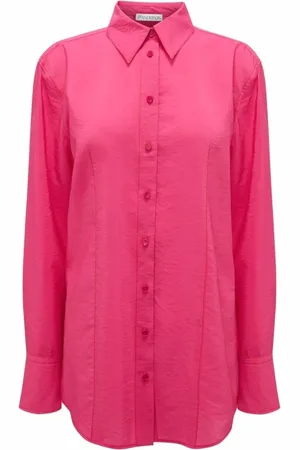 J.W.Anderson Bluser & Skjorter, Dame, Lyserød, 2XS, Nylon, Casual Langærmet Skjorte