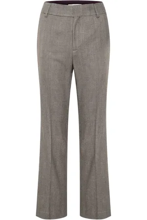 INWEAR Bukser, Dame, , 3XL, Uld, Bootcut Bukser med Pressede Folder