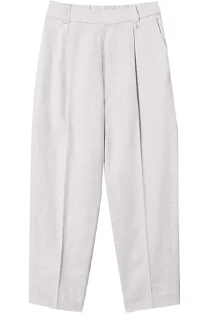 ACTITUDE Bukser, Dame, Grå, S, Bomuld, Straight Linen and Cotton Bukser