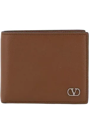 VALENTINO GARAVANI Tilbehør, Herre, Brun, ONE SIZE, Læder, Ikonisk Vlogo Billfold Tegnebog