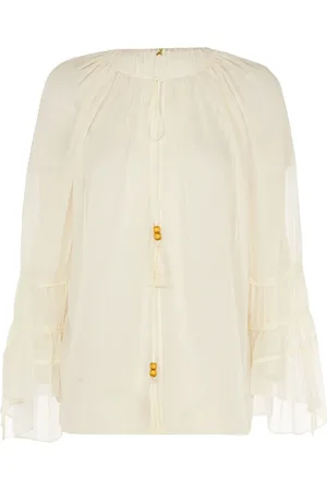 Patrizia Pepe Bluser & Skjorter, Dame, Hvid, M, Uld, Langærmet Bluse