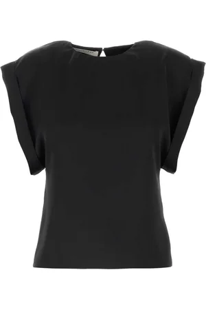 Serafini Top, Dame, Sort, XS, Satin, Satin Sort Top