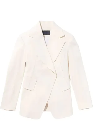 Proenza Schouler Jakke, Dame, Hvid, M, Linned, Midweight Linen Blazer