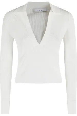 IRO Top, Dame, Hvid, XS, Hvid Langærmet V-Hals Top