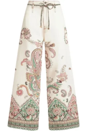 Etro Bukser, Dame, , W28, Bomuld, Culotte Jeans med Paisley Print