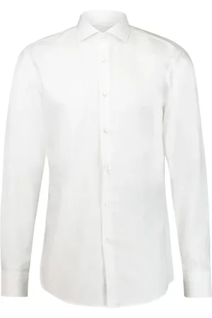 HUGO BOSS Skjorte, Herre, Hvid, L, Uld, Formal Skjorte
