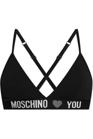 Moschino Undertøj, Dame, Sort, XL, Bomuld, BH med logo