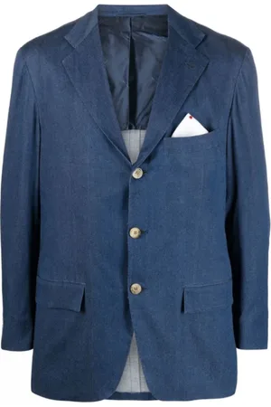 Kiton Jakke, Herre, Blå, 2XL, Bomuld, Ocean Stretch-Cotton Blazer