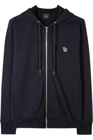 Paul Smith Sweathshirts & Hoodies, Herre, Blå, L, Bomuld, Zebra Logo Hættetrøje med Lynlås