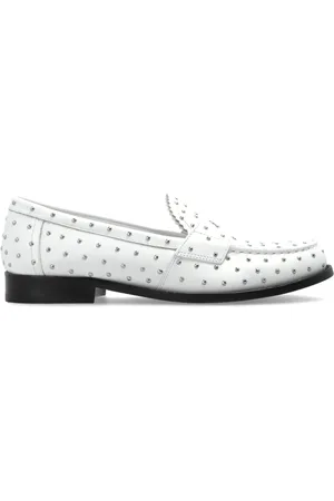 Tory Burch Sko, Dame, Hvid, 37 1/2 EU, Læder, Studded Classic Loafer