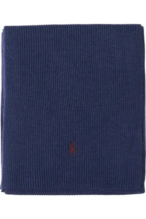 Ralph Lauren Tilbehør, Herre, Blå, ONE SIZE, Uld, Blåt uldtørklæde med broderet logo