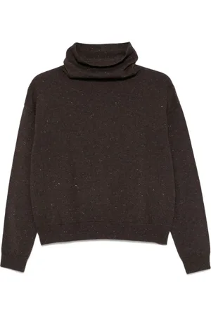 PESERICO SIGN Strik, Dame, Brun, M, Uld, Maglia Turtleneck Strik