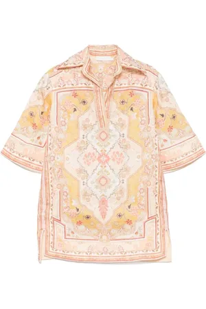 ZIMMERMANN Kjole, Dame, Flerfarvet, S, Sunflower Yellow Kortærmet Kjole