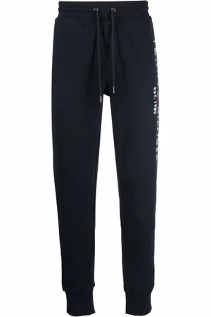 Tommy Hilfiger Bukser, Herre, Blå, 2XL, Bomuld, Logo Sweatpants