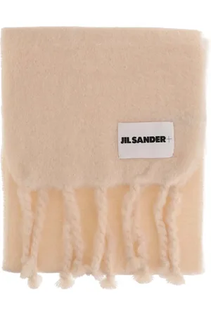 Jil Sander Tilbehør, Dame, Lyserød, ONE SIZE, Uld, Uldblanding Tørklæde med Frynser