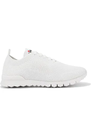 Kiton Sko, Dame, Hvid, 37 1/2 EU, Bomuld, Strikkede Sneakers med Hvid Sål