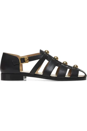 VALENTINO GARAVANI Sko, Herre, Sort, 43 1/2 EU, Læder, Sort bur sandaler med metaldetaljer
