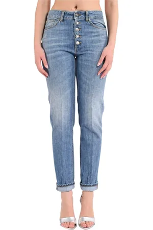 Dondup Jeans, Dame, Blå, W31, Bomuld, Lavtaljede løstsiddende jeans, 5 lommer