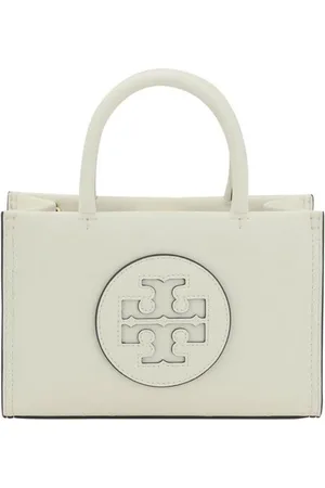 Tory Burch Taske, Dame, Hvid, ONE SIZE, Uld, Mini Håndtaske med Top Lynlåslukning