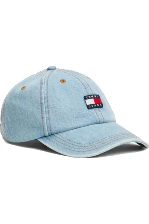 Tommy Hilfiger Tilbehør, Dame, Blå, ONE SIZE, Denim, Denim Baseball Cap med Distinctive Patch