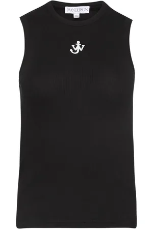 J.W.Anderson Top, Dame, Sort, XS, Bomuld, Anchor Logo Tanktop