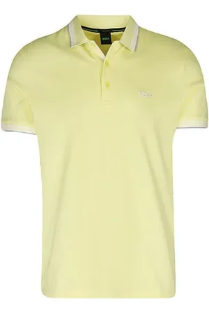 HUGO BOSS Top, Herre, Gul, L, Bomuld, Polo Shirt
