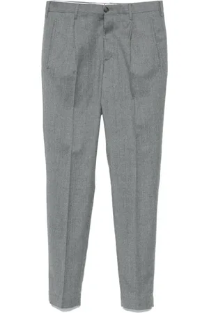 Incotex Bukser, Herre, Grå, M, Uld, Grå Uld Flannel Bukser Slim Fit