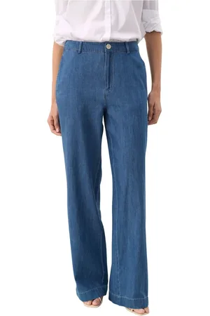 Part Two Jeans, Dame, Blå, 2XL, Bomuld, Wide Leg Jeans