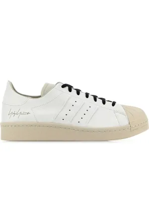 Y-3 Sko, Herre, Hvid, 40 1/2 EU, Læder, Two-tone læder Superstar sneakers