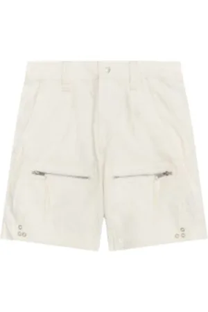 Isabel Marant Shorts, Herre, , W36, Bomuld, Cotton Ecru Shorts med lynlåslommer